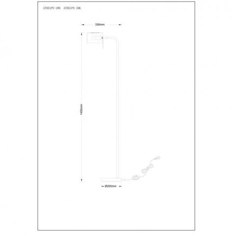 Торшер Arte Lamp Sebastian A7051PN-1BK