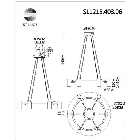 ST Luce Подвесной светильник ST-Luce Talia SL1215.403.06