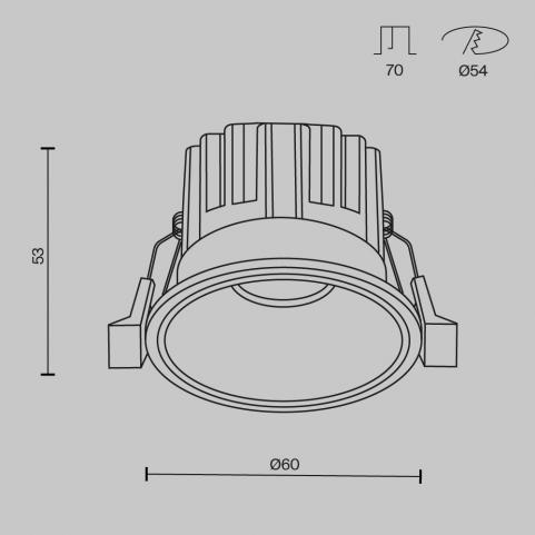 Точечный светильник Maytoni Technical Downlight 3000K Round DL058-7W3K-W