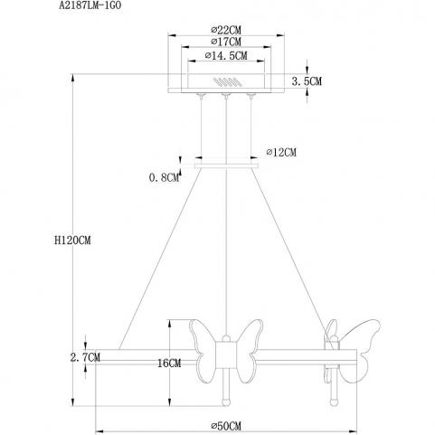 Светильник подвесной Arte Lamp Darcy A2187LM-1GO