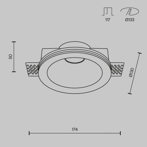 Точечный светильник Maytoni Technical Downlight Gyps Modern DL002-1-01-W-1