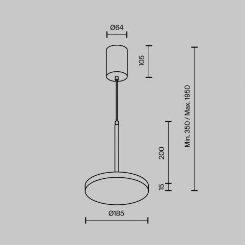 Подвесной светильник Maytoni Technical Plato P076PL-L12W4K-BS